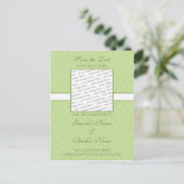 Faire-part Green Eggshell Enregistrer la carte postale Date (Debout devant)