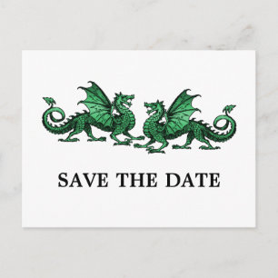 Faire-part Green Elegant Dragons Enregistrer la carte postale