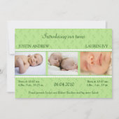 Faire-part Green Pearl Twins (Devant)