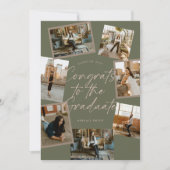 Faire-part Green & Pink Photo Collage Graduation (Devant)