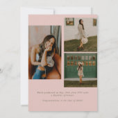 Faire-part Green & Pink Photo Collage Graduation (Dos)