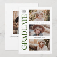 Green Trendy Serif Multiples Diplôme Photo