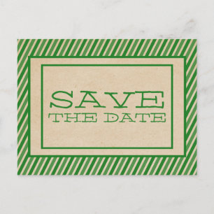Faire-part Green Trendy Stripes Enregistrer la carte postale 