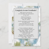 Faire-part Green Turquoise Blue Grey Graduation (Dos)