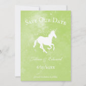 Faire-part Green Unicorn Enregistrer La Date Annonce (Devant)