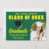 Faire-part Green Yellow Graduate Photo Arch 2025 Graduation (Devant)