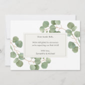 Faire-part Greenery Eucalyptus Pregnancy Announcement Card (Dos)