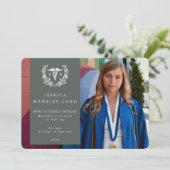 Faire-part Grey Green + White Laurel Wreath Infirmière inscri (Debout devant)