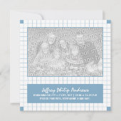 Faire-part Grille bleue (Devant)