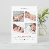 Faire-part Grille de collage photo moderne naissance (Debout devant)