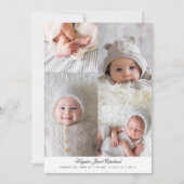 Faire-part Grille de photos simple Naissance Blanche (Devant)