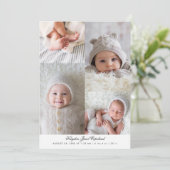 Faire-part Grille de photos simple Naissance Blanche (Debout devant)