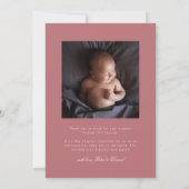 Faire-part Grille de photos simple rose naissance (Dos)