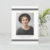 Faire-part Gris Classic Gris Gris Moderne 2022 Diplôme Photo (Debout devant)