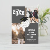 Faire-part Gris de sport pour les diplômes de voll (Debout devant)