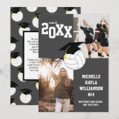 Faire-part Gris de sport pour les diplômes de voll (Devant / Derrière)