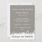 Faire-part Gris et Tangerine Coral Senior Picture Classe de (Dos)