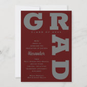 Faire-part Gris Gris Gris Gris Gris Gris sur Maroon foncé (Devant)