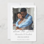 Faire-part Gris Jagged Frame Photo Enregistrer La Date Annonc (Devant)