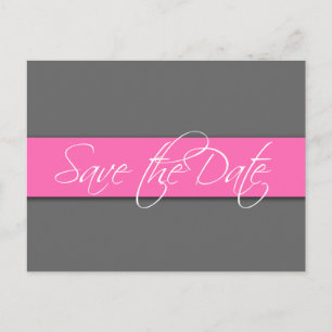 Faire-part Gris rose Enregistrer la date Carte postale