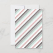 Faire-part Gris rose & Mint Eléphant Bébé Fille Photo Naissan (Dos)