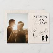 Faire-part Grooms Fiançailles heureux (Devant / Derrière)