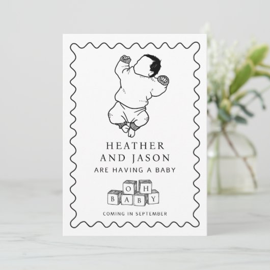 Faire-part Grossesse à main mignonne (Debout devant)