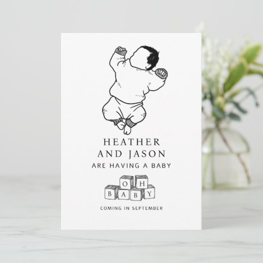 Faire-part Grossesse à main mignonne (Debout devant)