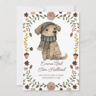 Faire-part Grossesse de chien d'aquarelle mignonne