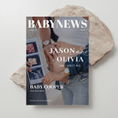 Faire-part Grossesse de couverture de magazine moderne