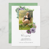 Faire-part Grossesse de la photo géométrique succulente (Devant / Derrière)