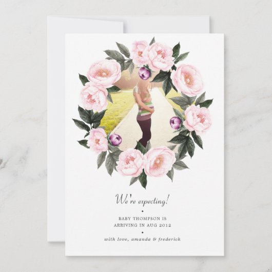 Faire-part Grossesse de la photo rose pâle (Devant)