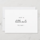 Faire-part Grossesse de script minimal "Just a Little Note" (Devant)