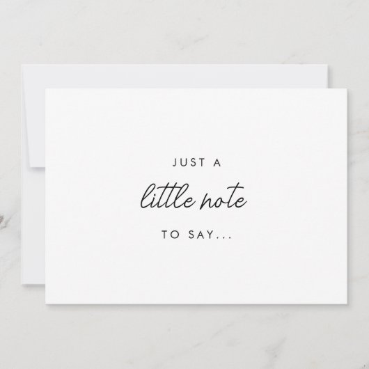 Faire-part Grossesse de script minimal "Just a Little Note" (Devant)