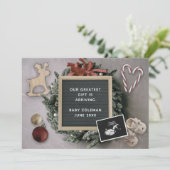 Faire-part Grossesse de Sonogramme de Noël modifiable (Debout devant)