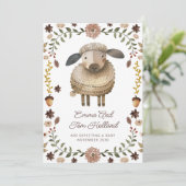 Faire-part Grossesse des moutons d'aquarelle mignonne (Debout devant)