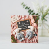 Faire-part Grossesse jumelle modifiable (Debout devant)