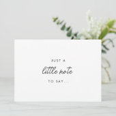 Faire-part Grossesse "Just a Little Note" avec un script mini (Debout devant)