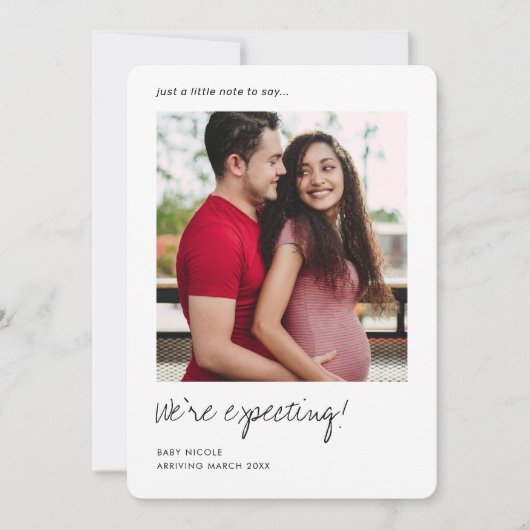 Faire-part Grossesse mignonne avec photo personnalisée (Devant)