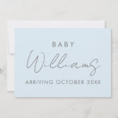 Faire-part Grossesse minimaliste moderne Pastel Bleu (Devant)