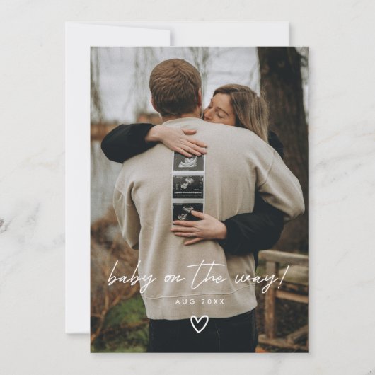 Faire-part Grossesse photo minimaliste moderne (Devant)