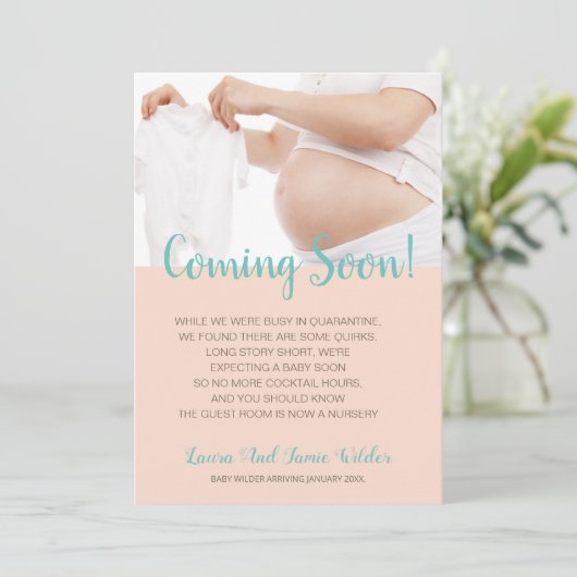 Faire-part Grossesse photo moderne (Debout devant)