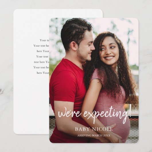 Faire-part Grossesse photo personnalisée (Devant / Derrière)