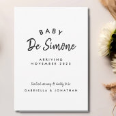 Faire-part Grossesse simple noire blanche typographique