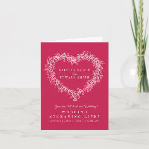 Faire-part Gui blanc de gui cœur mariage en direct