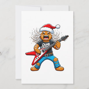 Faire-part Guitare en pain d'épices de Noël Rock 2026 Fêtes