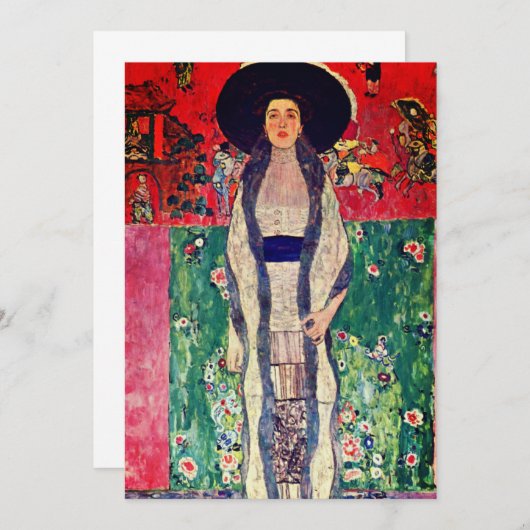 Faire-part Gustav Klimt Portrait d'Adele Bloch-Bauer II (Devant / Derrière)