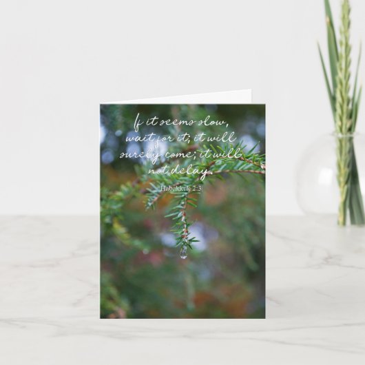 Faire-part Habakkuk 2:3 Raindrop Get Well Card (Devant)