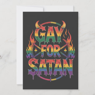 Faire-part Hail Gay Satan Rainbow Baphomet Devil Goat LGBTQ