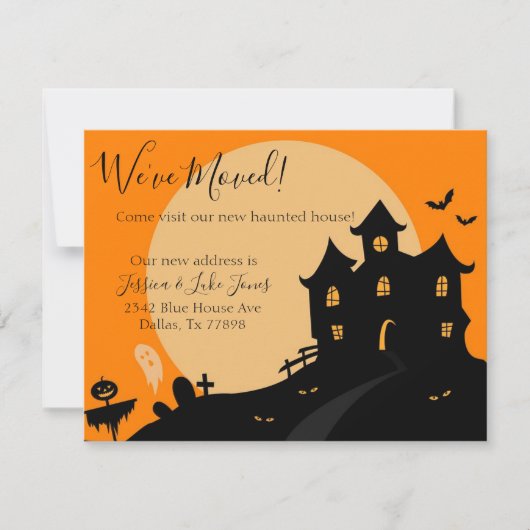 Faire-part Halloween de la maison hantée de déménagement Fair (Devant)